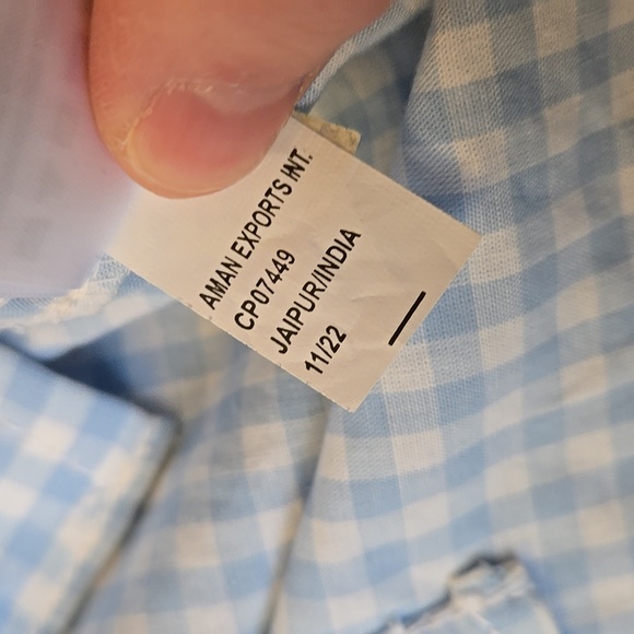 Tommy Bahama Blue Plaid Button Down Shirt, Boys XXL, Great Condition - Picture 10 of 13